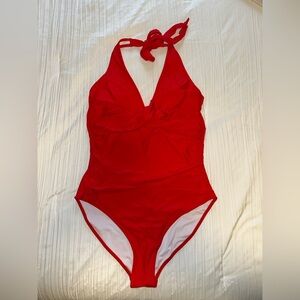 Red Halter Neck Swimsuit - Women’s Large